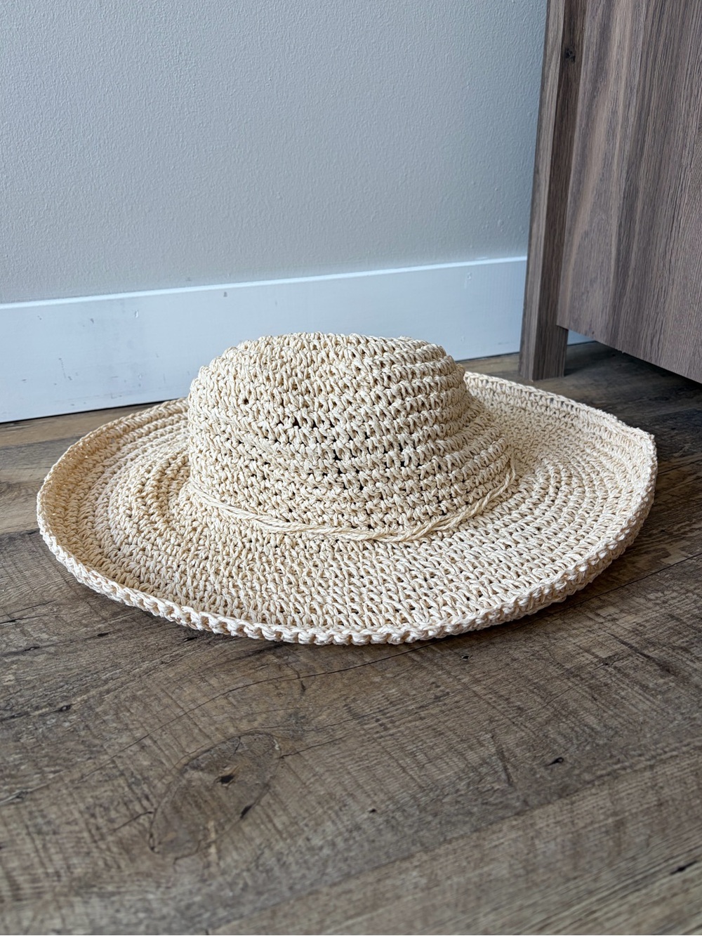 Gold Coast Sun Wear Straw Wide Brim Floppy Sun Hat